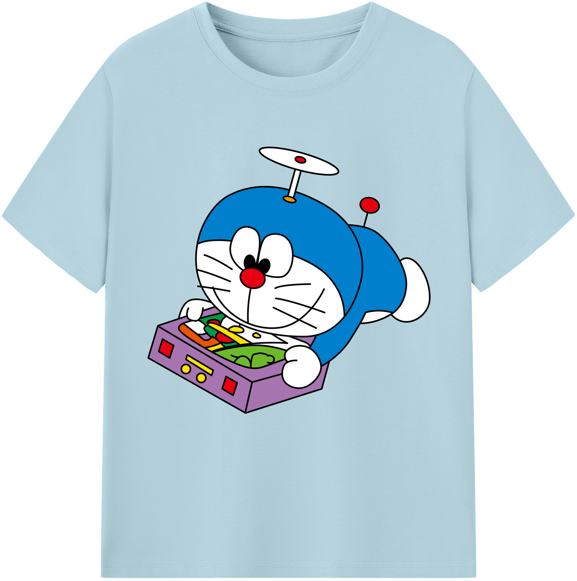 （画像用） ドラえもん Doraemon 綿100％半袖Tシャツ（フロントプリント）